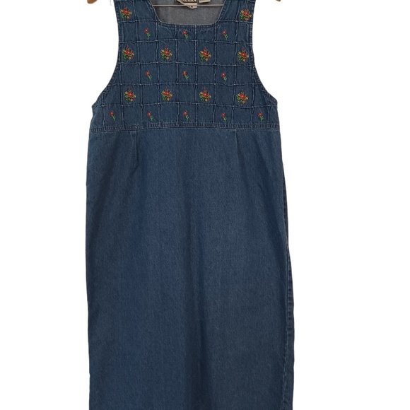 Speculation Sport Size S Women’s Vintage Jean dress Sleeveless Embroidered - Picture 6 of 12